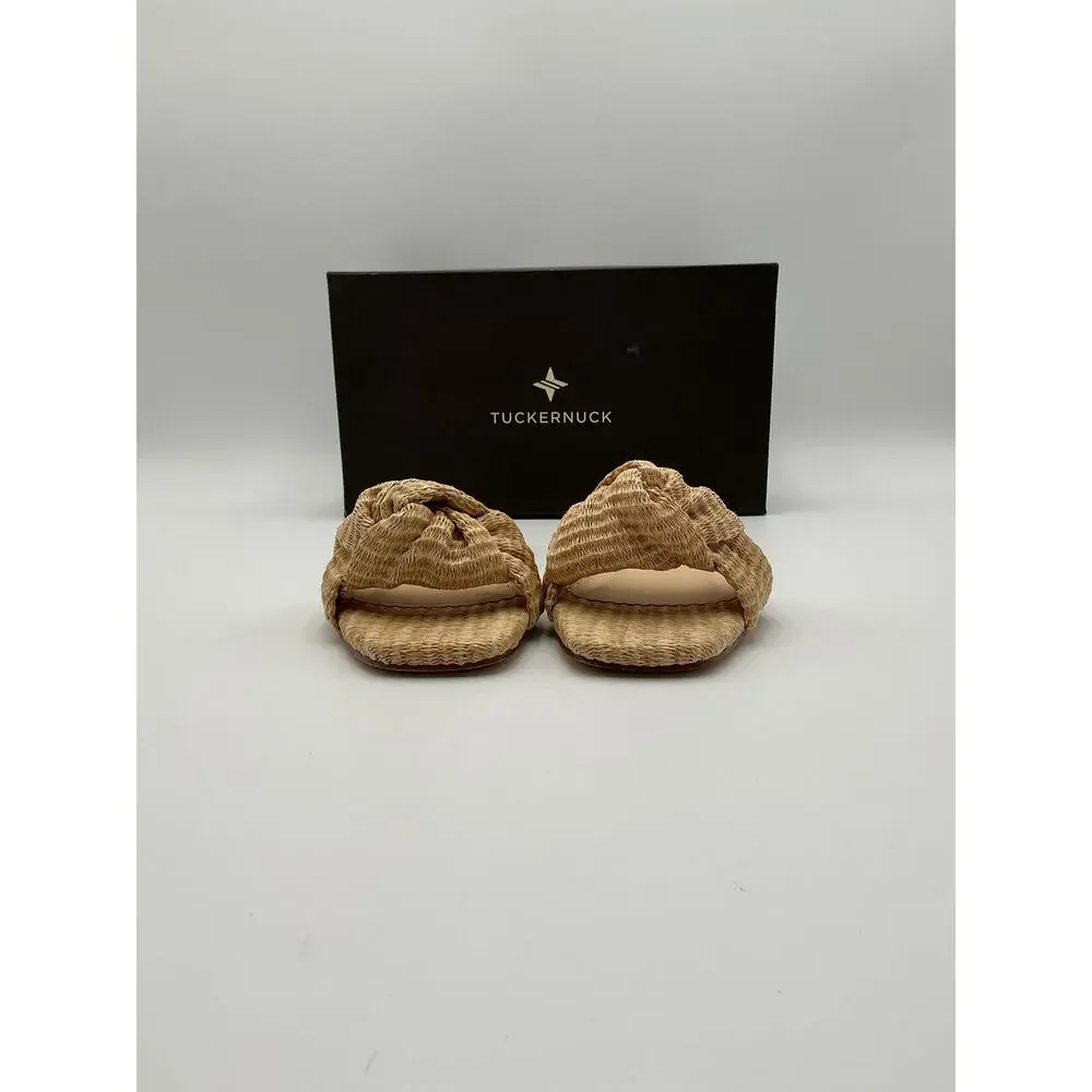 Tuckernuck 'Brit' Beige Raffia Sandals Size 7.5 - Picture 2 of 5